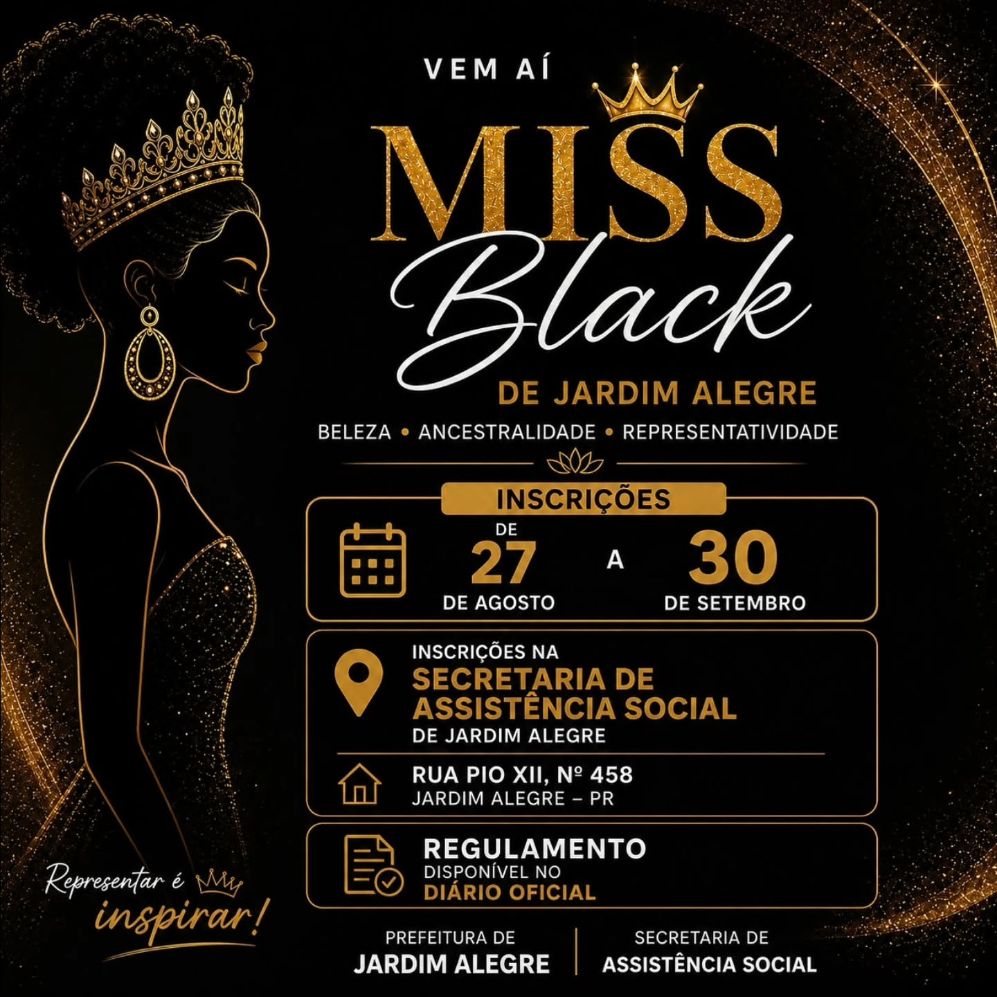 Inscrições abertas para o Miss Black de Jardim Alegre